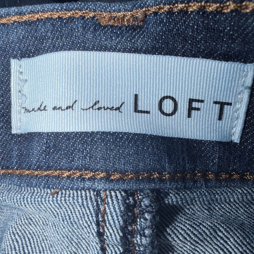 Loft High Rise Modern Straight in Classic Dark Indigo Wash -women’s O/ 25 - Picture 6 of 8